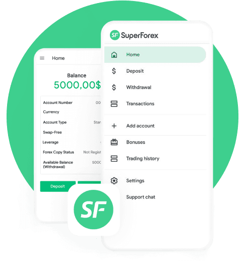 แอพ SuperForex บนมือถือ